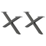 vidaXL Nohy konferenčného stolíka X-Shaped 2 ks Antracit 70x(30-31) cm