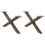 vidaXL Nohy konferenčného stolíka v tvare X, 2 ks, prírodná oceľ, 70 x (30-31) cm, oceľ