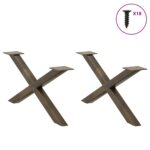 vidaXL Nohy konferenčného stolíka v tvare X, 2 ks, prírodná oceľ, 70 x (30-31) cm, oceľ – Obrázok 3