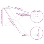 vidaXL Nohy konferenčného stolíka v tvare X, 2 ks, prírodná oceľ, 70 x (30-31) cm, oceľ – Obrázok 10