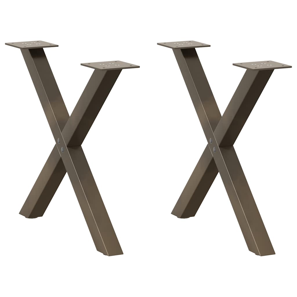 VXL8721158315595_a_en_hd_1.jpg vidaXL Nohy konferenčného stolíka v tvare X, 2 ks, prírodná oceľ, 50 x (42-43) cm, oceľ – Obrázok 1