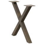 vidaXL Nohy konferenčného stolíka v tvare X, 2 ks, prírodná oceľ, 50 x (42-43) cm, oceľ – Obrázok 4