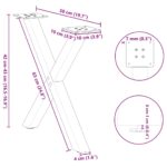 vidaXL Nohy konferenčného stolíka v tvare X, 2 ks, prírodná oceľ, 50 x (42-43) cm, oceľ – Obrázok 10