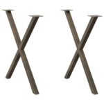 vidaXL Nohy jedálenského stola v tvare X 2 ks 70x(72-73) cm oceľ