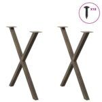 vidaXL Nohy jedálenského stola v tvare X 2 ks 70x(72-73) cm oceľ – Obrázok 3