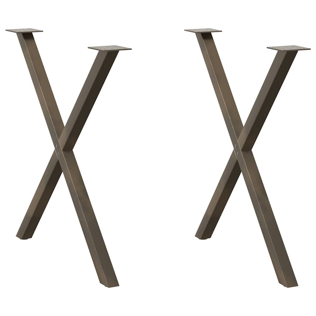 VXL8721158315830_a_en_hd_1.jpg vidaXL Nohy k jedálenskému stolu v tvare X, 2 ks, prírodná oceľ, 80 x (72-73) cm, oceľ – Obrázok 1