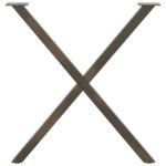 vidaXL Nohy k jedálenskému stolu v tvare X, 2 ks, prírodná oceľ, 80 x (72-73) cm, oceľ – Obrázok 5