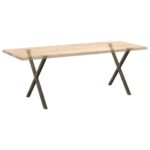 vidaXL Nohy k jedálenskému stolu v tvare X, 2 ks, prírodná oceľ, 80 x (72-73) cm, oceľ – Obrázok 8