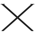 vidaXL Nohy jedálenského stola X-Shaped 2 ks Čierna 90x(72-73) cm Oceľ – Obrázok 5