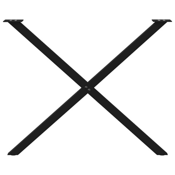 vidaXL Nohy jedálenského stola X-Shaped 2 ks Čierna 90x(72-73) cm Oceľ – Obrázok 5