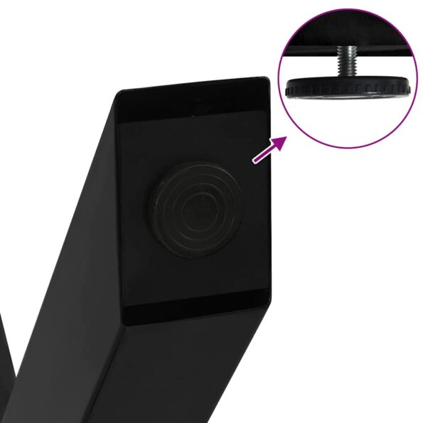 vidaXL Nohy jedálenského stola X-Shaped 2 ks Čierna 90x(72-73) cm Oceľ – Obrázok 9