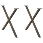 vidaXL Nohy jedálenského stola v tvare X 2 ks 90x(72-73) cm oceľ