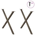 vidaXL Nohy jedálenského stola v tvare X 2 ks 90x(72-73) cm oceľ – Obrázok 3