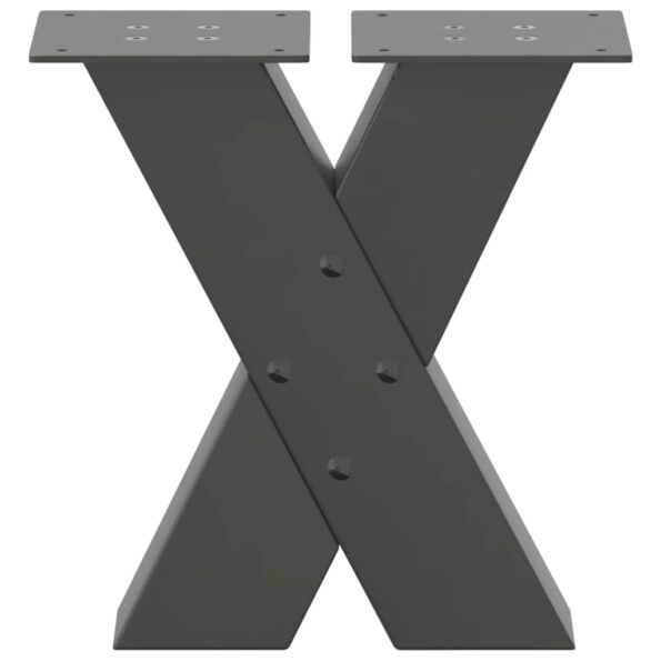 vidaXL Nohy konferenčného stolíka X-Shaped 2 ks Antracit 30x(30-31) cm – Obrázok 5