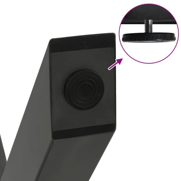 vidaXL Nohy konferenčného stolíka X-Shaped 2 ks Antracit 30x(30-31) cm – Obrázok 9