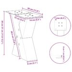 vidaXL Nohy konferenčného stolíka v tvare X, 2 ks, prírodná oceľ, 30 x (30-31) cm, oceľ – Obrázok 10