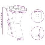vidaXL Nohy konferenčného stolíka v tvare X, 2 ks, čierne, 40 x (30-31) cm, oceľové – Obrázok 10