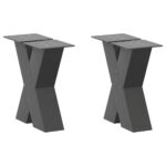 vidaXL Nohy konferenčného stolíka v tvare X, 2 ks, antracitové, 40 x (30-31) cm, oceľ