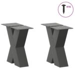 vidaXL Nohy konferenčného stolíka v tvare X, 2 ks, antracitové, 40 x (30-31) cm, oceľ – Obrázok 3