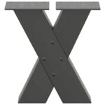 vidaXL Nohy konferenčného stolíka v tvare X, 2 ks, antracitové, 40 x (30-31) cm, oceľ – Obrázok 5