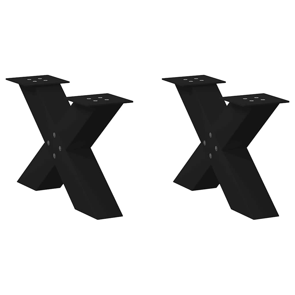 VXL8721158315960_a_en_hd_1.jpg vidaXL Nohy konferenčného stolíka v tvare X, 2 ks, čierne, 50 x (30-31) cm, oceľové – Obrázok 1