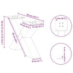 vidaXL Nohy konferenčného stolíka v tvare X, 2 ks, čierne, 50 x (30-31) cm, oceľové – Obrázok 10