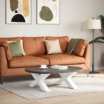 vidaXL Nohy konferenčného stolíka v tvare X, 2 ks, biele, 70 x (30-31) cm, oceľové – Obrázok 2