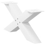 vidaXL Nohy konferenčného stolíka v tvare X, 2 ks, biele, 70 x (30-31) cm, oceľové – Obrázok 4