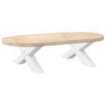 vidaXL Nohy konferenčného stolíka v tvare X, 2 ks, biele, 70 x (30-31) cm, oceľové – Obrázok 8
