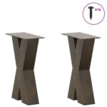 vidaXL Nohy konferenčného stolíka v tvare X, 2 ks, prírodná oceľ, 38 x (42-43) cm, oceľ – Obrázok 3