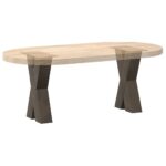 vidaXL Nohy konferenčného stolíka v tvare X, 2 ks, prírodná oceľ, 38 x (42-43) cm, oceľ – Obrázok 8