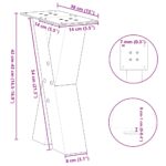 vidaXL Nohy konferenčného stolíka v tvare X, 2 ks, prírodná oceľ, 38 x (42-43) cm, oceľ – Obrázok 10