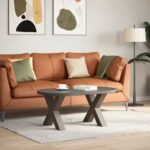 vidaXL Nohy konferenčného stolíka v tvare X, 2 ks, prírodná oceľ, 50 x (42-43) cm, oceľ – Obrázok 2
