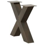 vidaXL Nohy konferenčného stolíka v tvare X, 2 ks, prírodná oceľ, 50 x (42-43) cm, oceľ – Obrázok 4