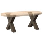 vidaXL Nohy konferenčného stolíka v tvare X, 2 ks, prírodná oceľ, 50 x (42-43) cm, oceľ – Obrázok 8