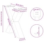 vidaXL Nohy konferenčného stolíka v tvare X, 2 ks, prírodná oceľ, 50 x (42-43) cm, oceľ – Obrázok 10
