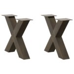 vidaXL Nohy konferenčného stolíka v tvare X, 2 ks, prírodná oceľ, 60 x (42-43) cm, oceľ