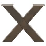 vidaXL Nohy konferenčného stolíka v tvare X, 2 ks, prírodná oceľ, 60 x (42-43) cm, oceľ – Obrázok 5
