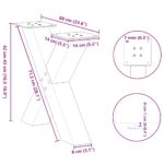 vidaXL Nohy konferenčného stolíka v tvare X, 2 ks, prírodná oceľ, 60 x (42-43) cm, oceľ – Obrázok 10