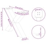 vidaXL Nohy konferenčného stolíka X-Shaped 2 ks Čierna 70x(42-43) cm – Obrázok 10