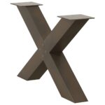 vidaXL Nohy konferenčného stolíka v tvare X, 2 ks, prírodná oceľ, 70 x (42-43) cm, oceľ – Obrázok 4
