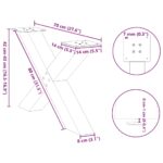 vidaXL Nohy konferenčného stolíka v tvare X, 2 ks, prírodná oceľ, 70 x (42-43) cm, oceľ – Obrázok 10