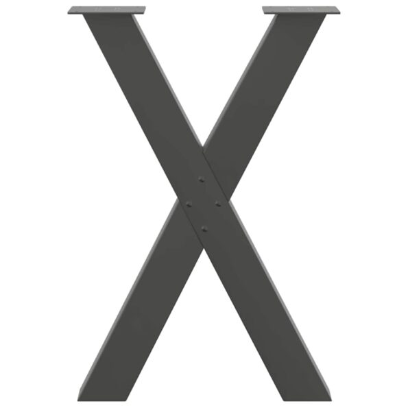 vidaXL Nohy jedálenského stola X-Shaped 2 ks Antracit 60x(72-73) cm – Obrázok 5