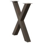 vidaXL Nohy k jedálenskému stolu v tvare X, 2 ks, prírodná oceľ, 70 x (72-73) cm, oceľ – Obrázok 4