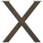 vidaXL Nohy k jedálenskému stolu v tvare X, 2 ks, prírodná oceľ, 70 x (72-73) cm, oceľ – Obrázok 5