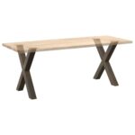 vidaXL Nohy k jedálenskému stolu v tvare X, 2 ks, prírodná oceľ, 70 x (72-73) cm, oceľ – Obrázok 8