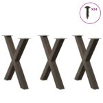 vidaXL Nohy jedálenského stola v tvare X 3 ks 80x(72-73) cm oceľ – Obrázok 3