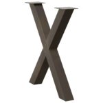 vidaXL Nohy jedálenského stola v tvare X 3 ks 80x(72-73) cm oceľ – Obrázok 4