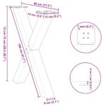 vidaXL Nohy jedálenského stola v tvare X 3 ks 80x(72-73) cm oceľ – Obrázok 10