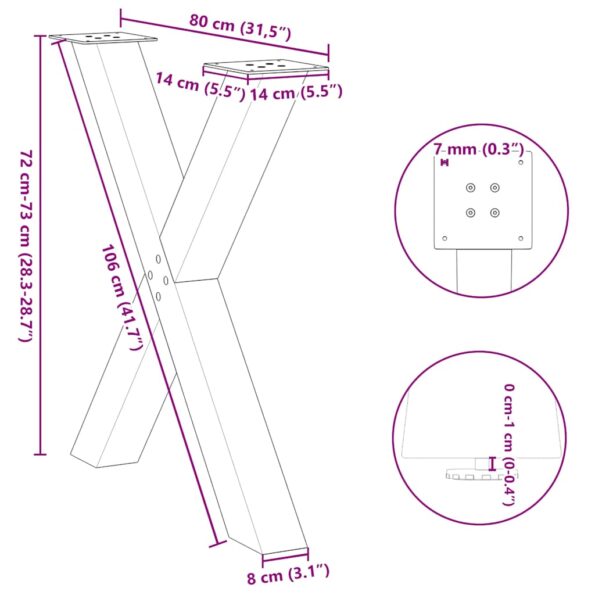 VXL8721158316554_g_en_hd_9.jpg vidaXL Nohy jedálenského stola v tvare X 3 ks 80x(72-73) cm oceľ – Obrázok 10